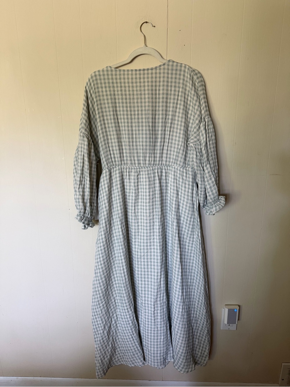Worth Collective Hunter 100% Cotton Midi Dress in Aqua Plaid - Picture 4 of 6
